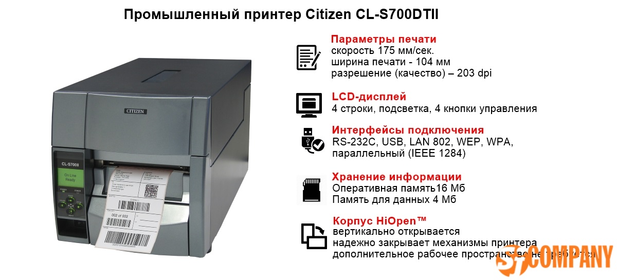 Инфографика Citizen CL-S700DTII