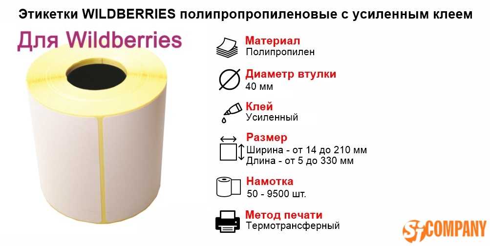 Инфографика Этикетки WILDBERRIES полипропропиленовые с усиленным клеем втулка 40 мм Инфографика Этикетки WILDBERRIES полипропропиленовые с усиленным клеем втулка 40 мм
