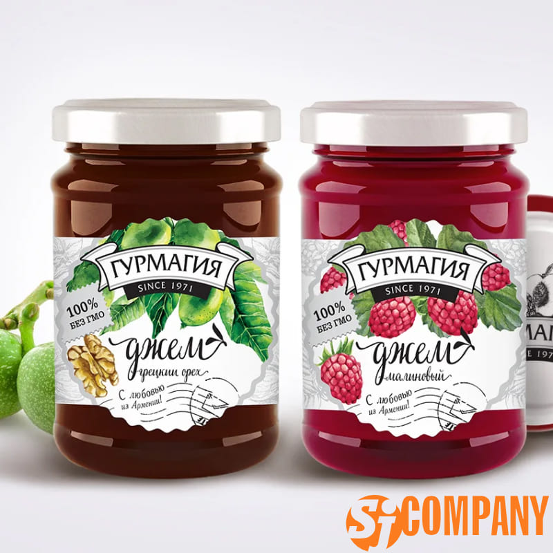 Наклейки на банки, для упаковки джема